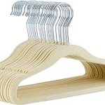 Kids Velvet Hangers - 30-Pack, Beige