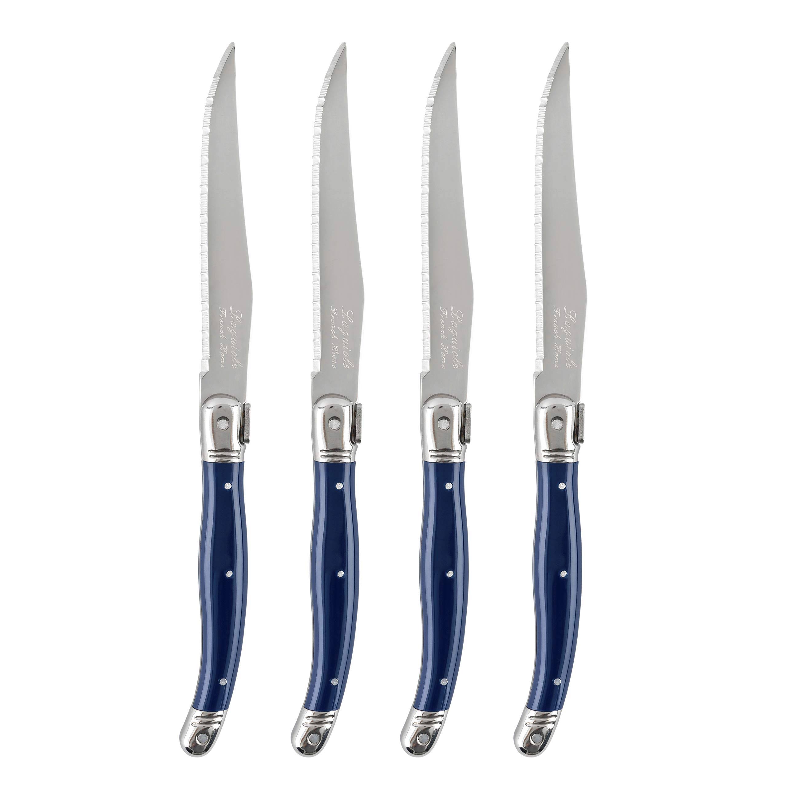 5d0c14c63179fa3babb67222fdd3018ca17b7e77ec547cad9b98f039c8955df2.jpg French Home Laguiole 4-Piece Steak Knife Set - Navy Blue - Image 1