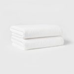 2pk Quick Dry Ribbed Bath Towel Set - Threshold