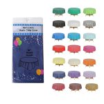 Evershine (4-Pack Heavy Duty Plastic Table Covers Tablecloth (Reusable) (Round 84", Navy Blue)