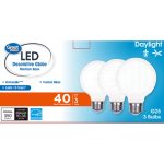 Great Value G25 LED Bulb, 3-Watt (40w Equivalent) Daylight Decorative Globe E26 Base Dimmable3 Pack