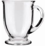 Anchor Hocking Glass 16 Ounce Cafe Mug, Set of 4, Clear