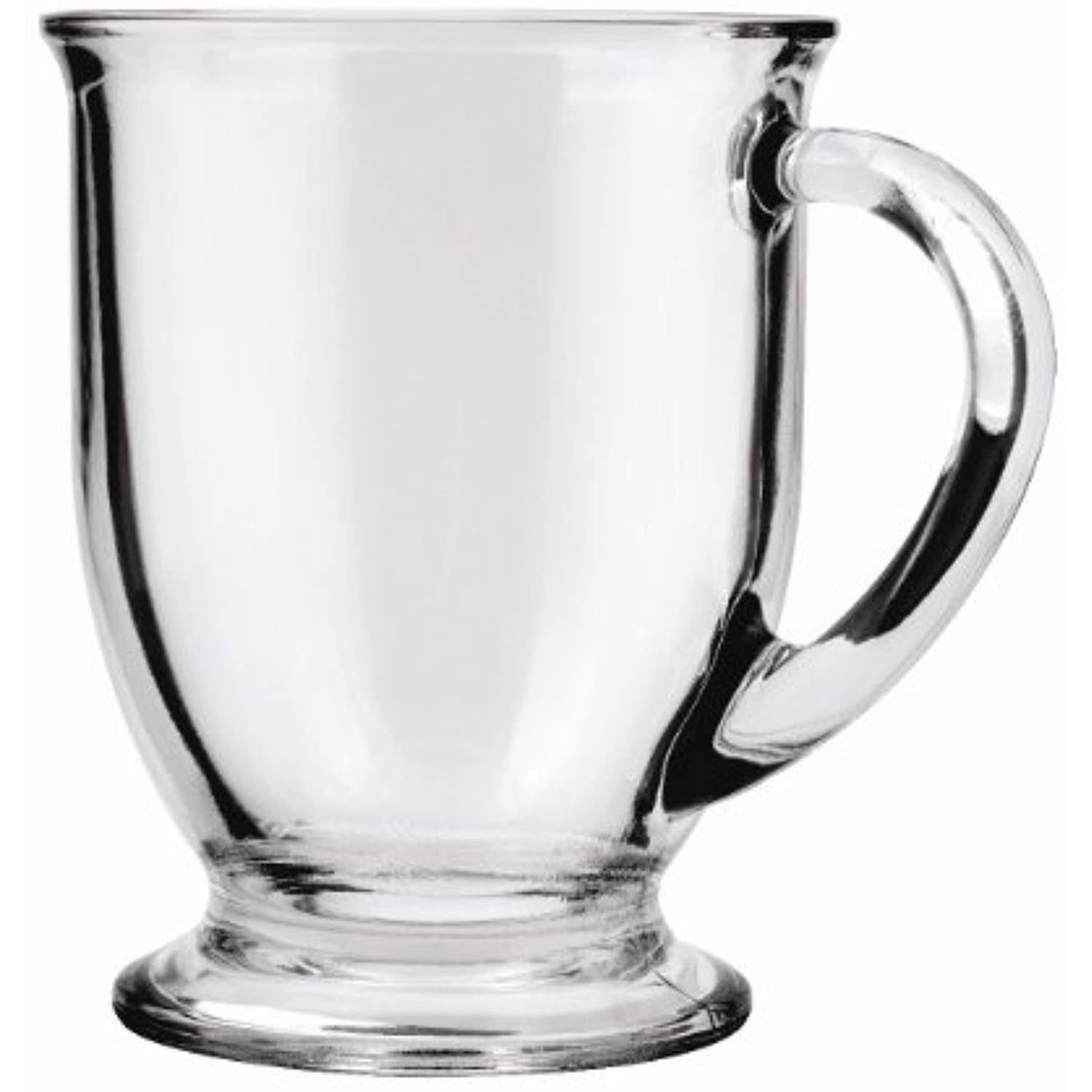 5d3a677cf8991183109a3f55798fe4a21a60397034f48bbf87ce78f9d645e685.jpg Anchor Hocking Glass 16 Ounce Cafe Mug, Set of 4, Clear - Image 1