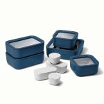 Caraway 14 Piece Glass Food Storage Set - Navy