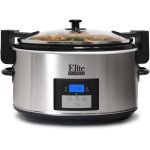 Elite Platinum 8.5-Quart Stainless Steel Programmable Slow Cooker with Locking Lid