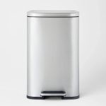 Brightroom Rectangular Step 45 L Silver Trash Can | Target