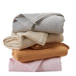 Great Bay Home 100% Cotton Waffle Weave Blanket Twin Taupe