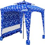 EasyGO Products Beach Umbrella & Sports Cabana, Blue Flowers, 6' x 6'