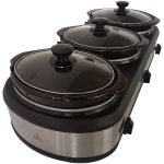 Frigidaire ESC3105-SS 420-Watt Triple Slow Cooker and Buffet Server with Three 2.5-Quart Ceramic Pots