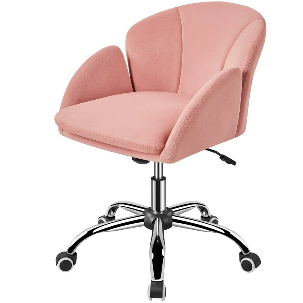 5dc0102d73eeb9aaebb455b29e613a49434e27232c0c68a9f16682dad81ffe9c.webp Velvet Desk Chair for Home Office, Makeup Vanity Chair with Armrests for Bedroom Modern, Swivel Rolling Chair - Image 1