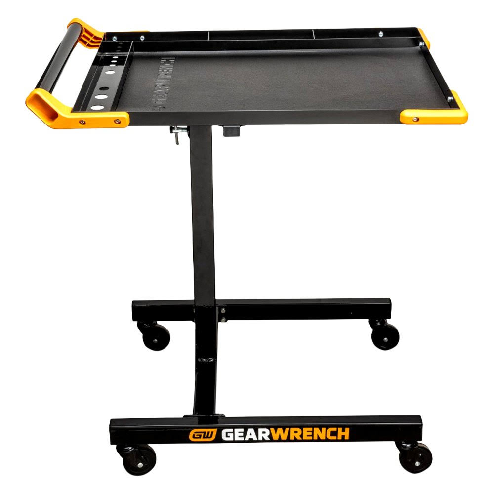 5dcc20be469dff5822236ed7d711482d73c3c5e008fa274bfe23b90529d0a303.jpg GearWrench 83166 Adjustable Height Mobile Work Table 35" to 48" - Image 1
