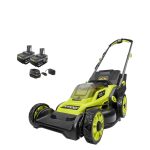 Ryobi ONE+ HP 18V Brushless 16 in. Cordless Battery Walk Behind Push Lawn Mower with (2) 4.0 Ah Batteries and (1) Charger