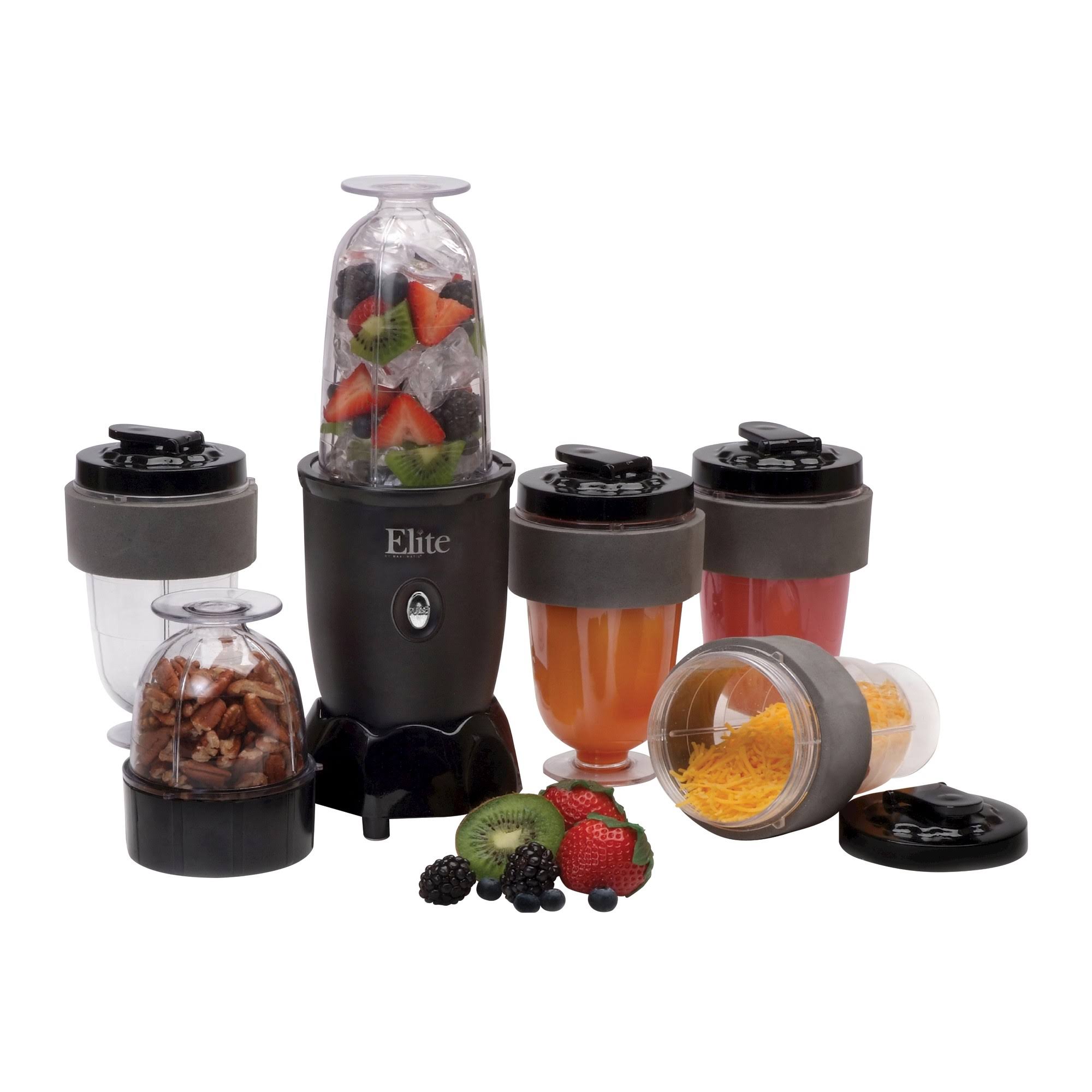 5e1d5236335858841a1d31d0ba5c4dd14085cfecbb66589c14023ba297f47c72.jpg Elite Cuisine 17-Piece Personal Drink Blender - Black - Image 1