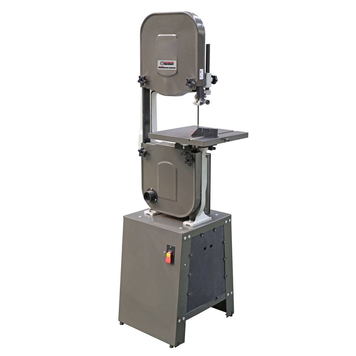 5e1fec371eea03518655854a74bf81210b8d40e9a188ec8b841f2c8f3e839cd7.jpg 14 inch Four Speed Woodworking Band Saw with Cast Iron Table Blade Miter Gauge. Gray-Instock - Image 1