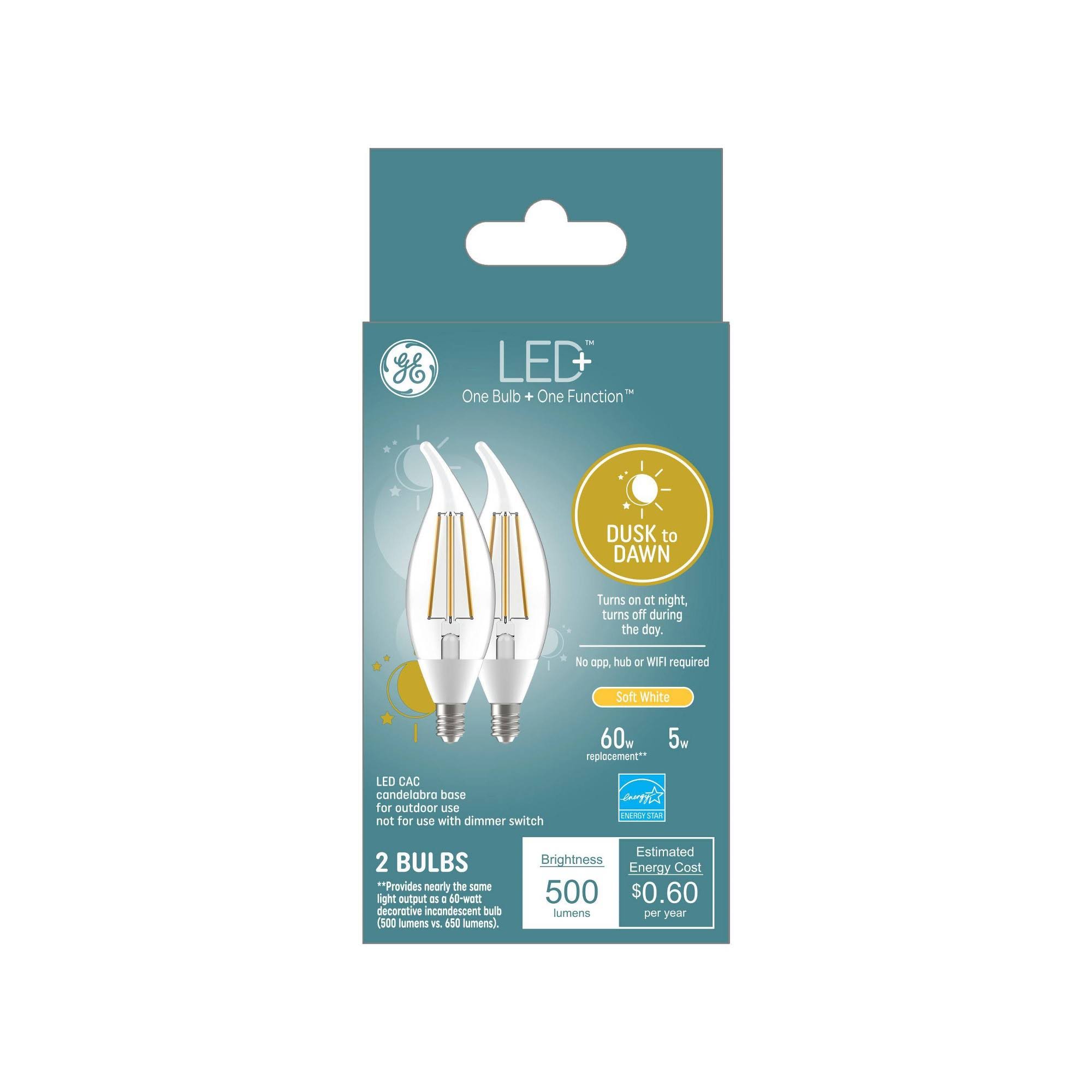 5e2032f6ff52d60020f6e09df90f5f783ec539f795d7f55c067f081b58935edc.jpg GE Dusk to Dawn CAC Light Bulb Soft White - Image 1