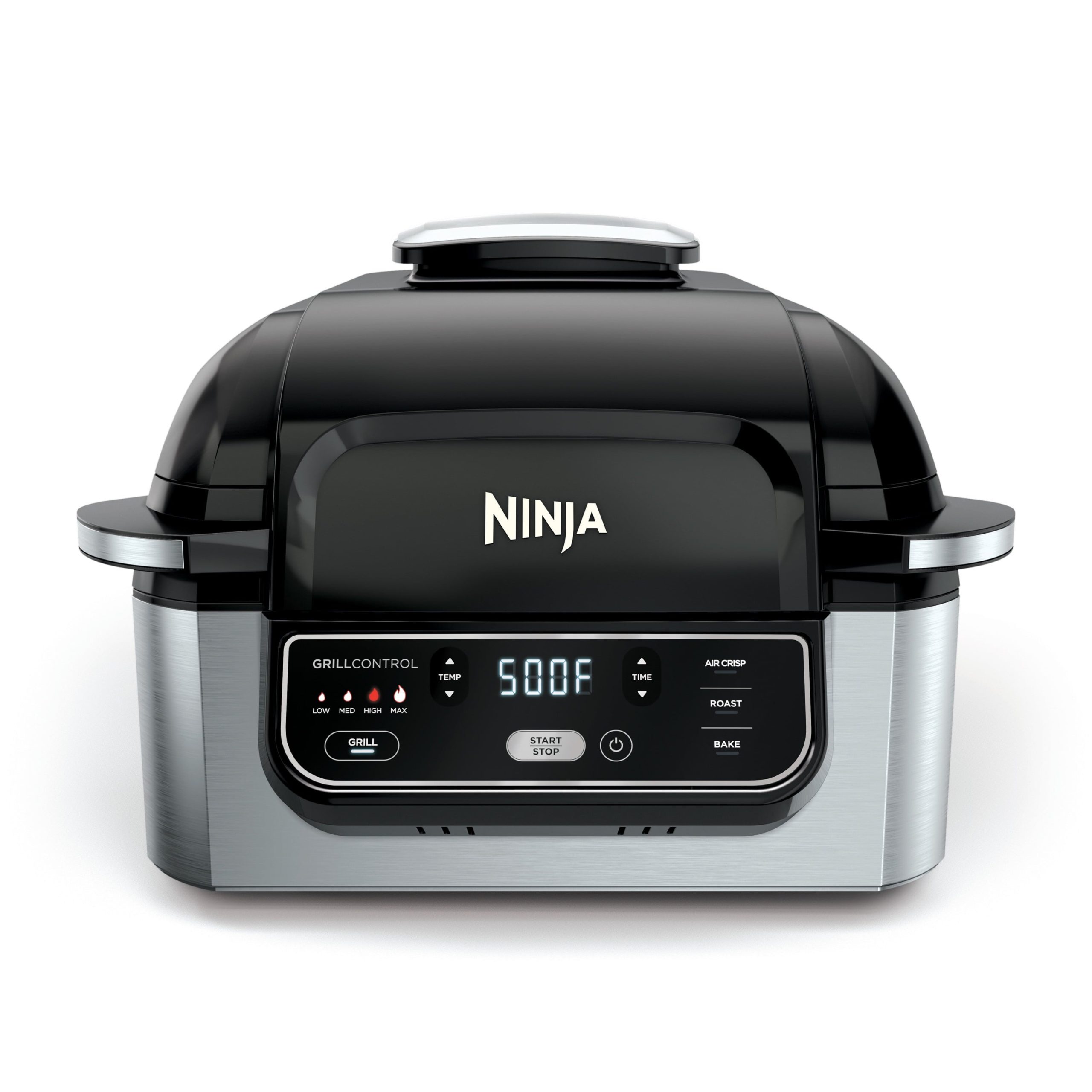 5e298f7be8f7fec405e5e66d6b296b70535d24a11f50afd2be39499238b6da2a.jpg 4-in-1 Indoor Grill with 4-Quart Air Fryer. Roast. & Bake. AG300 - Image 1