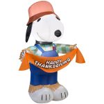 Gemmy Inflatable Snoopy As Scarecrow, 3.5 Feet