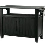 Unity XL Resin Serving Station. All-Weather Plastic and Metal Grill. Storage and Prep Table. Graphite