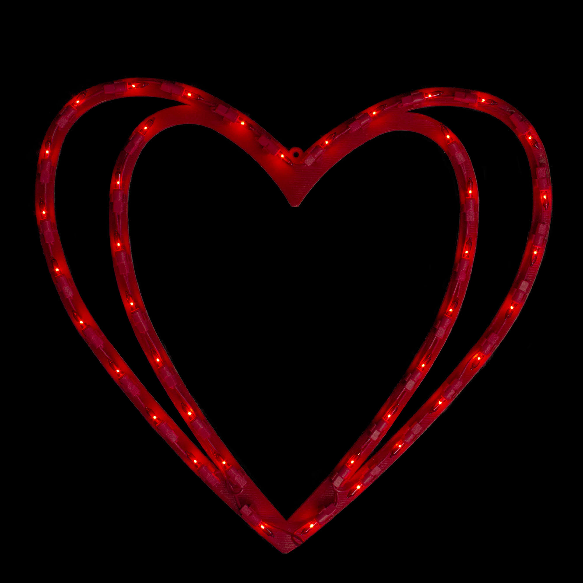 5e6c1c9ee873bd45db4242f35fd3220d68740d234033420cddf3d1648fd60bb4.jpg Northlight 17" Pre-Lit Scarlet Red Double Heart Valentine's Day Window Silhouette Decoration - Image 1