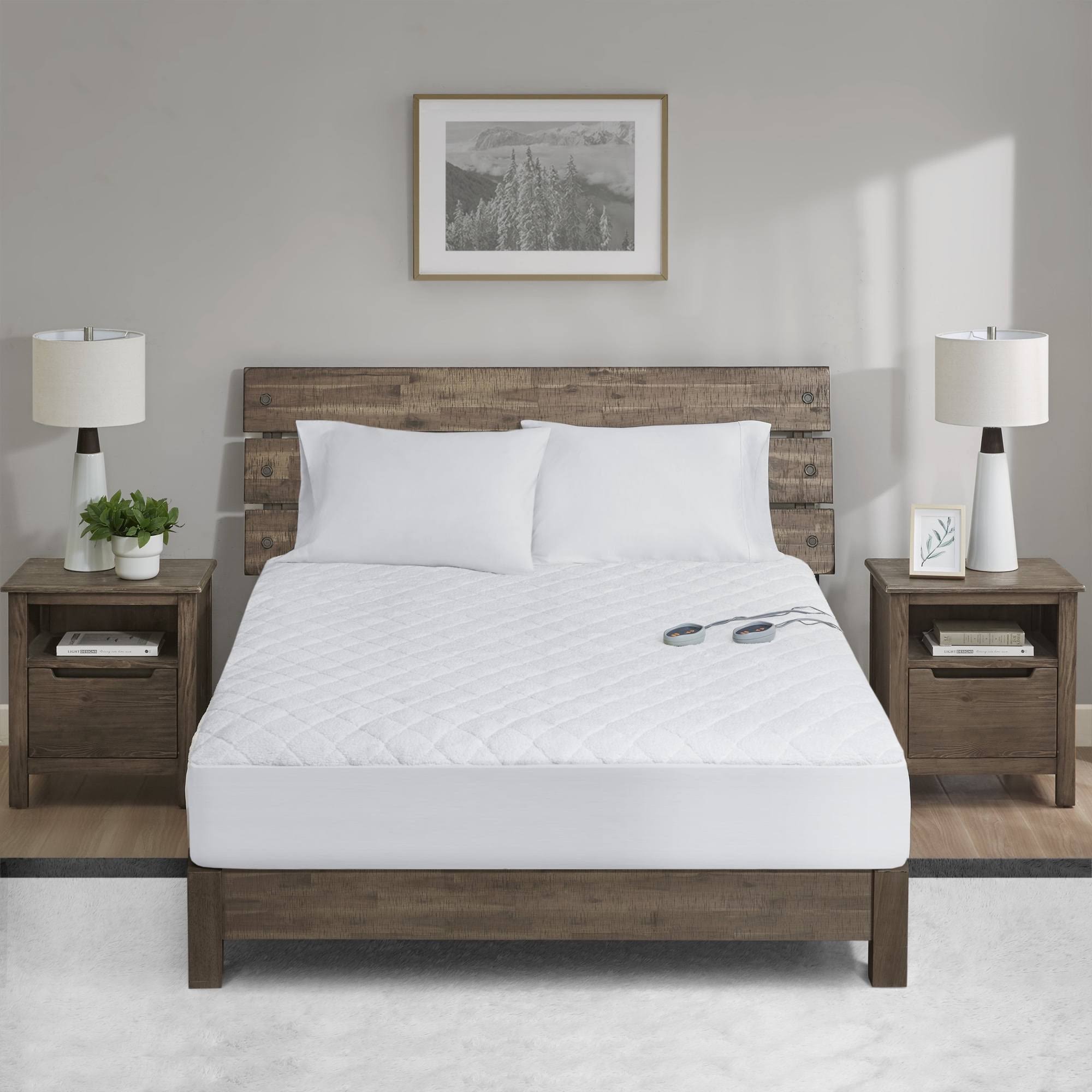 5eaaeb1f453b7d8ff886ef541b966d30fccf96e98337b76d2f78d2c73486f4b7.jpg Woolrich - Heated Sherpa Mattress Pad - Full - White - Image 1