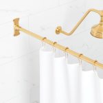 72" Brass Straight Shower Curtain Rod Signature Hardware Finish: Brushed Gold