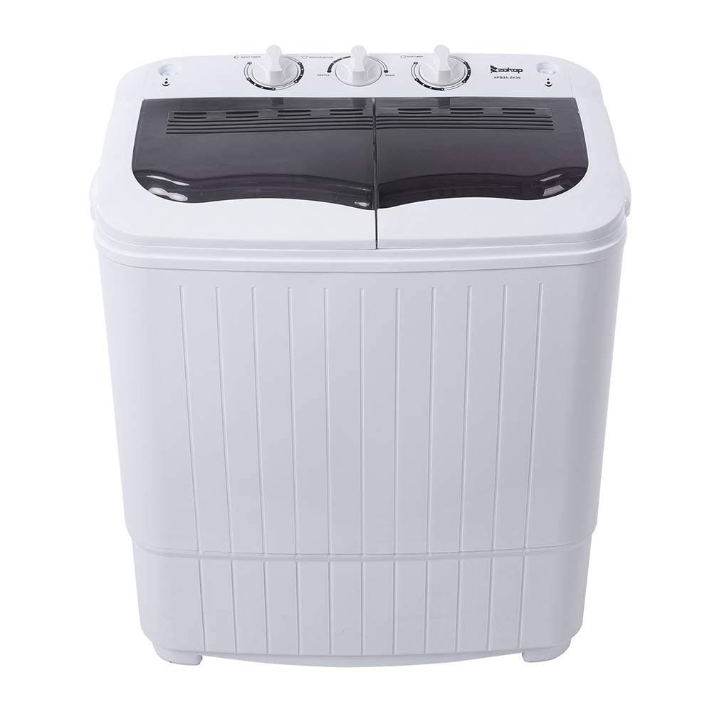 5ec10a96b4b3260721aecd323a5a507cb790138ad4ab1ebe433955cf3e19f276.jpg Portable Mini Compact Twin Tub Washing Machine,Portable Laundry Washer,with Built-In Drain Pump Semi-Automatic Cover Washing Machine for Camping, - Image 1