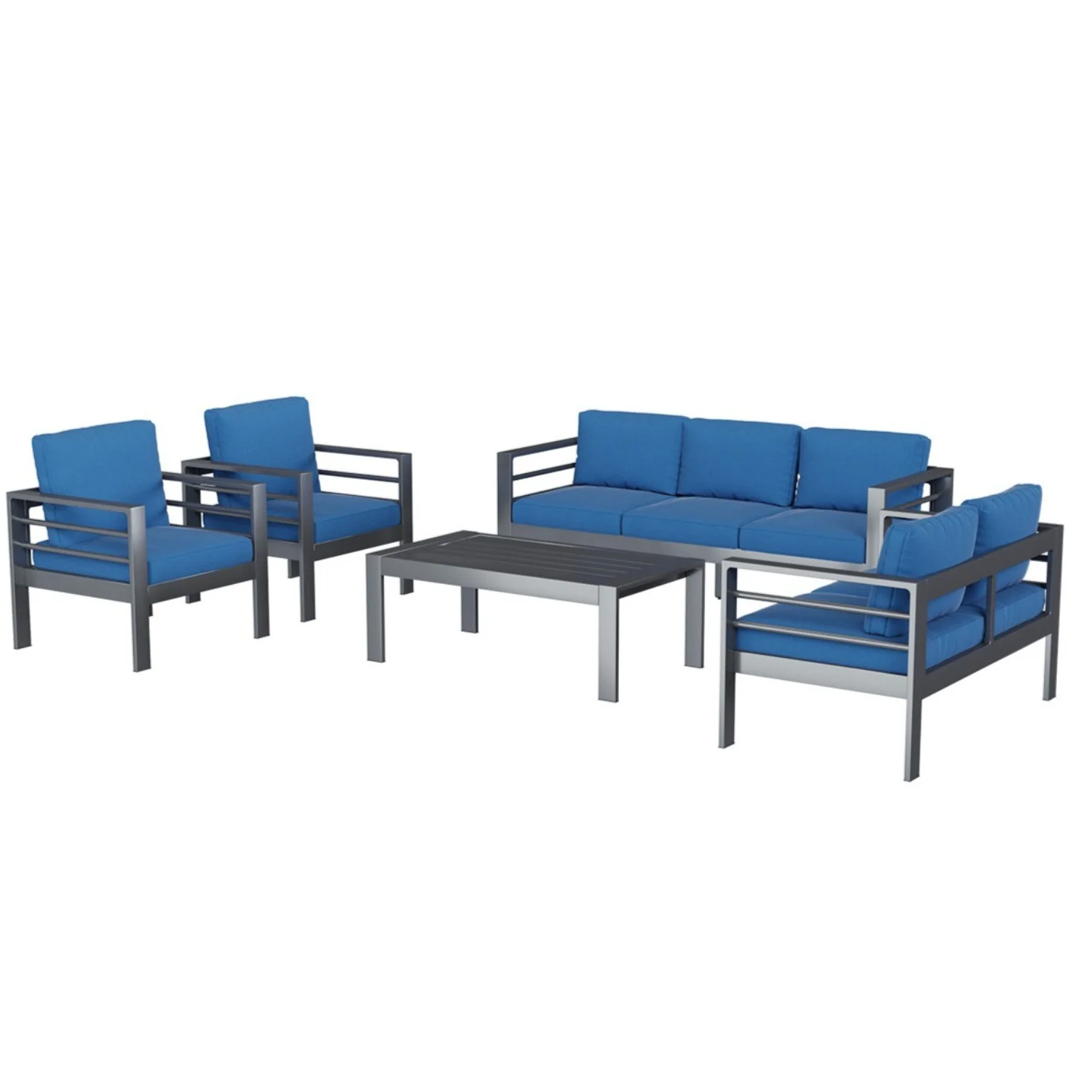 5ed9cc75fcb3d3589581ef07d718d7e7fdb897971eaab2847b8b101975520aec.webp AECOJOY Aluminum Patio Furniture Set, 5 Pieces Outdoor Sectional Sofa Set, Blue - Image 1