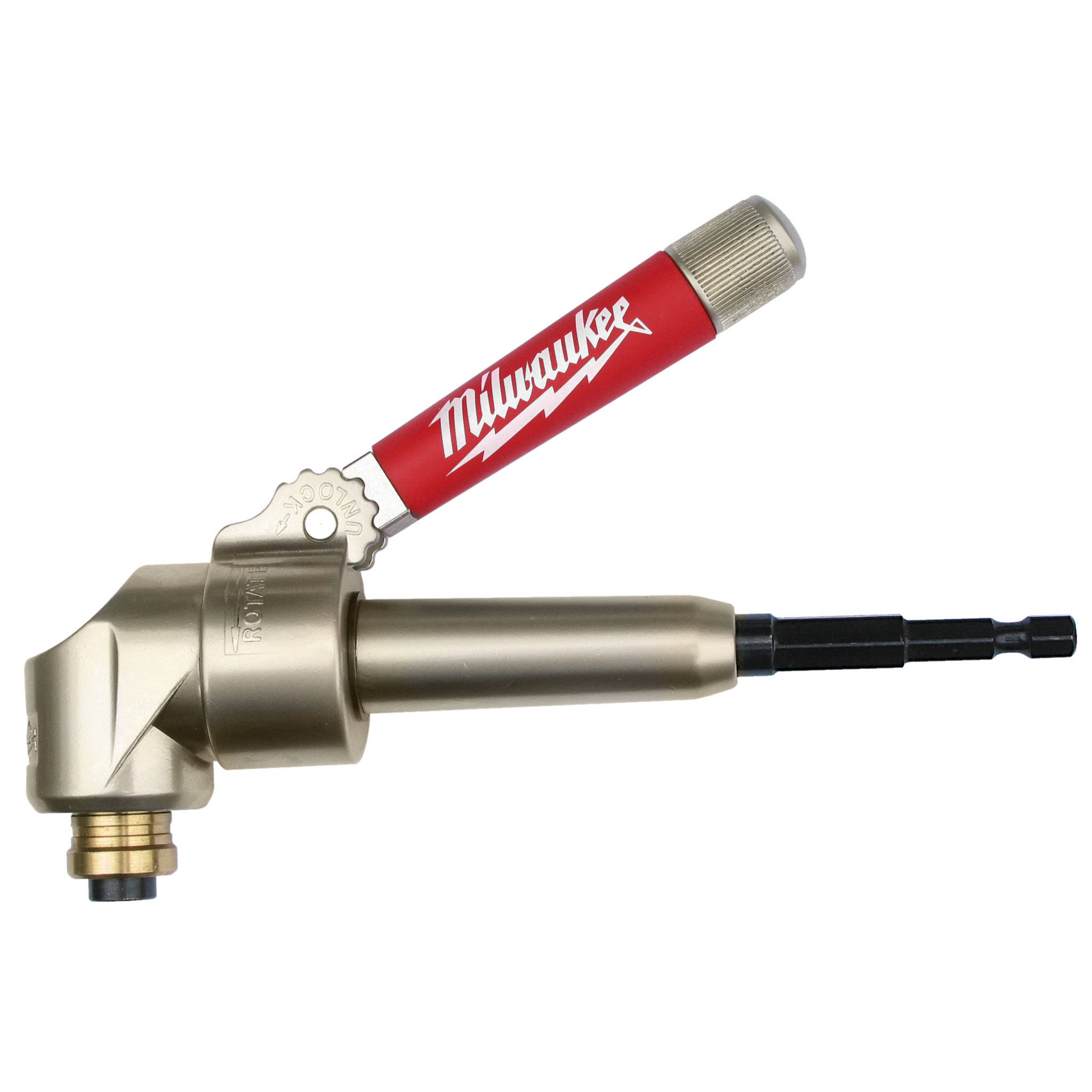 5eec84aaeb3846b7d56d273f02e755025ad31d621fc23b817e74fa46d439dedb.jpg Milwaukee 49-22-8510 Drill Right Angle Attachment - Image 1