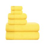 GLAMBURG 100% Cotton Ultra Soft 6 Pack Towel Set, Contains 2 Bath Towels 28x55 Inches, 2 Hand Towels 16x24 Inches & 2 Wash Coths 12x12 Inches, Compact