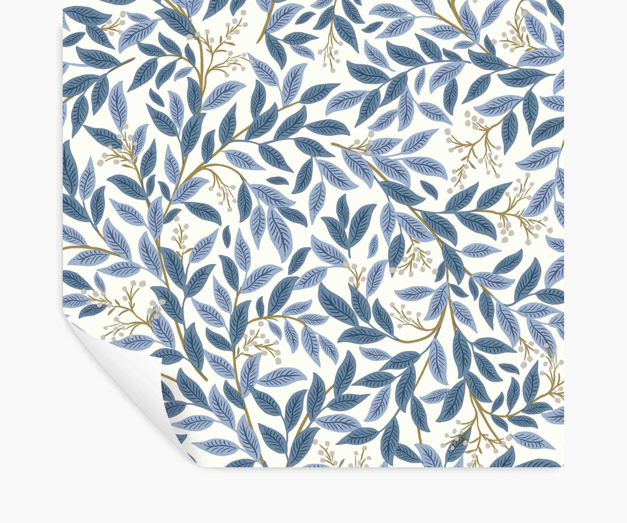 5f135631d972db65d9047fb3f06730e7d21a26473cd05264a614e2642fa0fa59.jpg Rifle Paper Co. Willowberry Peel & Stick Wallpaper - Blue & White - Image 1