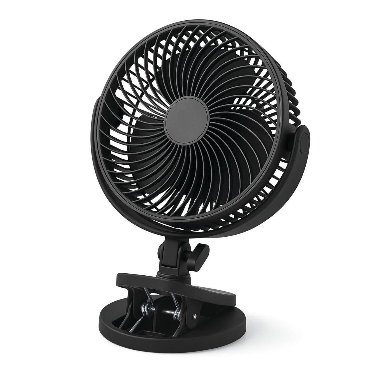 5f24bad06cc2fec3bff87add1ab89faabdd293cc772e933cfc6c919bbef3b962.jpg Mainstays 6-Inch Desktop or Clip-On AC Electric Personal Indoor Fan with 2 Speeds, Black - Image 1