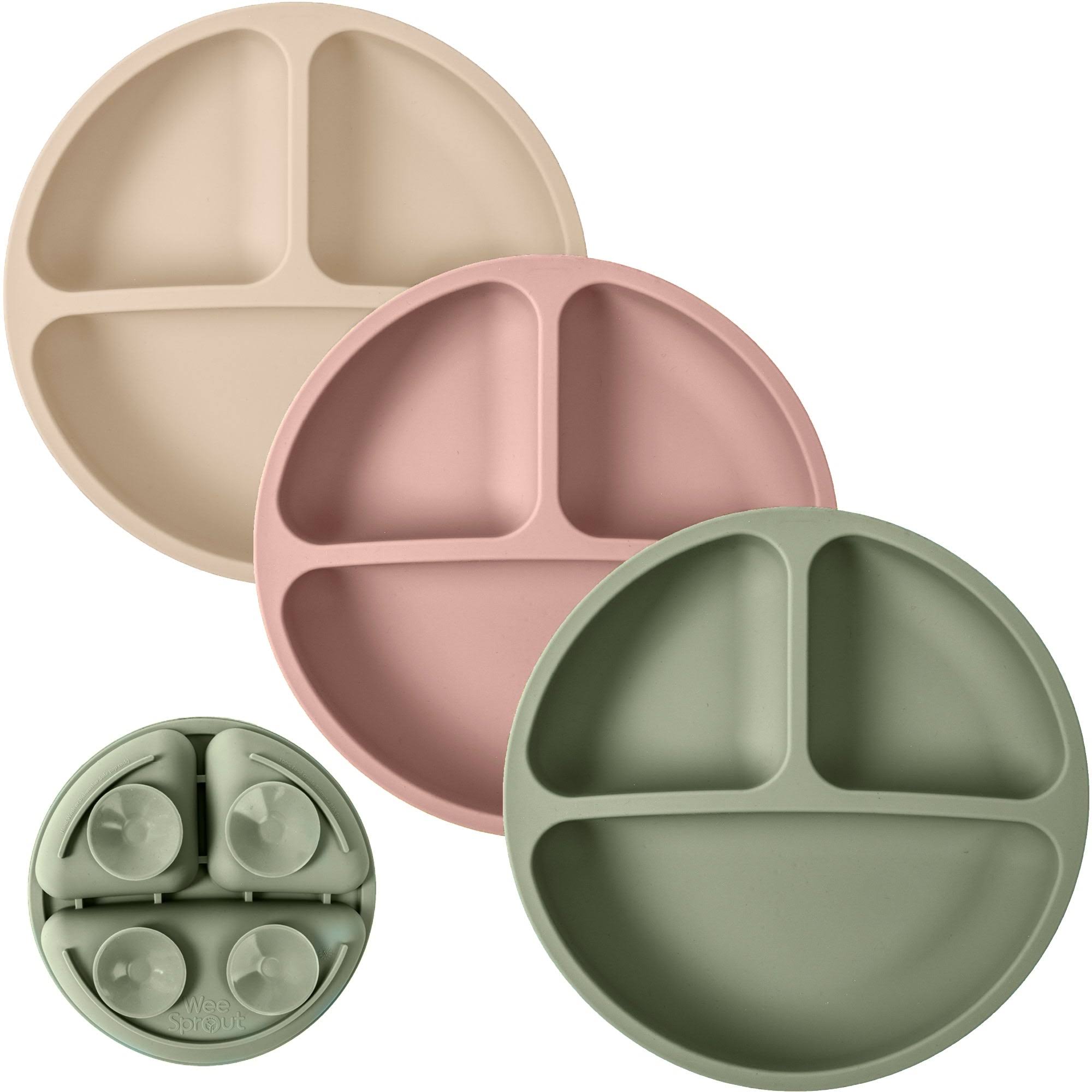 5f269f41380fccff6eed1c37c029faa6416eb82c220d547e9cfa7d2d8d08d83a.jpg WeeSprout Kids Divided Suction Plates - Image 1