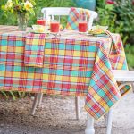 Fiesta Tablecloth Durable Bright, Plaid 100% Cotton, Size 54x54 | April Cornell | Square Tablecloths for Tablescaping