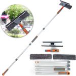 LOMIDA Professional Window Squeegee Cleaner, 2 in 1 Shower Squeegee with Extension Pole,Telescopic Window Washing