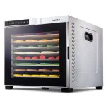 Ivation 10 Stainless Steel Tray Food Dehydrator for Snacks, Fruit and Beef Jerky