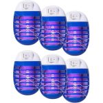 6 Pack Plug in Bug Zapper Indoor Mosquito Zapper, Fly Zapper Electronic Mosquito Killer with LED Light for Patio, Bedroom, Kitchen, Office, Purple