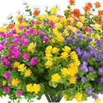 Kingsboomy 20 Bundles Artificial Fake Flowers, UV Resistant Faux Flowers Arrangement, Fake Plants Greenery Shrubs for Indoor Outdoors, Home Garden Pa