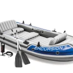 Intex Excursion 5, 5 - Person Inflatable Boat Set with Aluminum Oars and High O