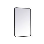 Sabine Metal Rounded Rectangle Wall Mirror Finish: Black, Size: 36'' H x 24'' W