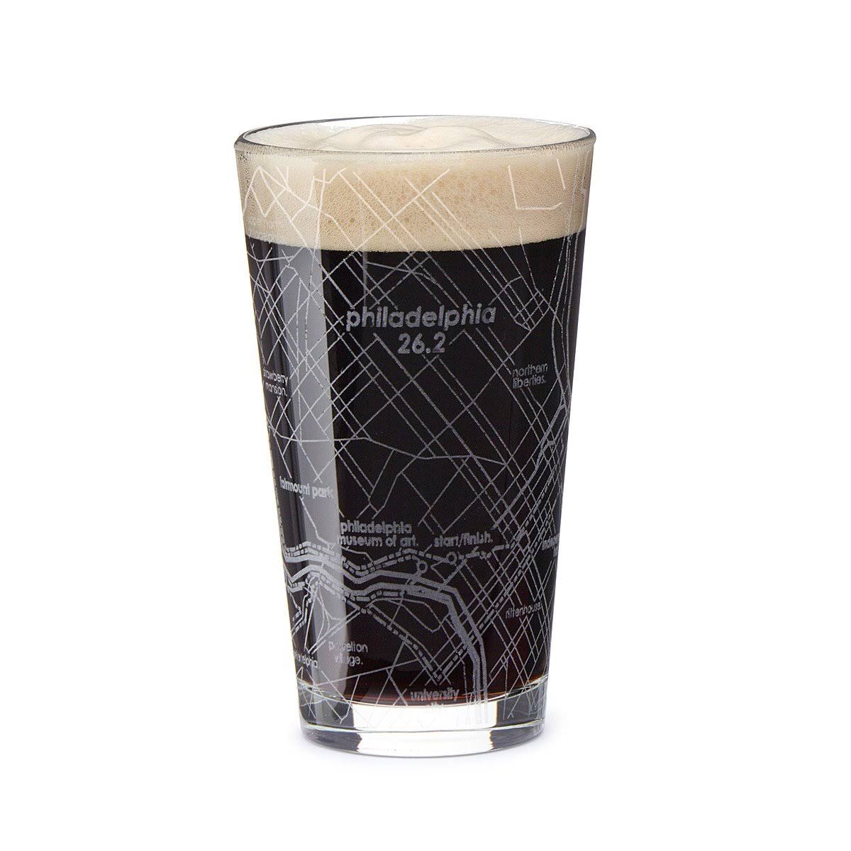 5fb42f54fbd9d8c7abca54267a7b49cd362f690d01e90fc436c18bb5b41ac1bf.jpg Philadelphia 26.2 - Marathon Map Pint Glass Standard (No Custom Additions) - Image 1
