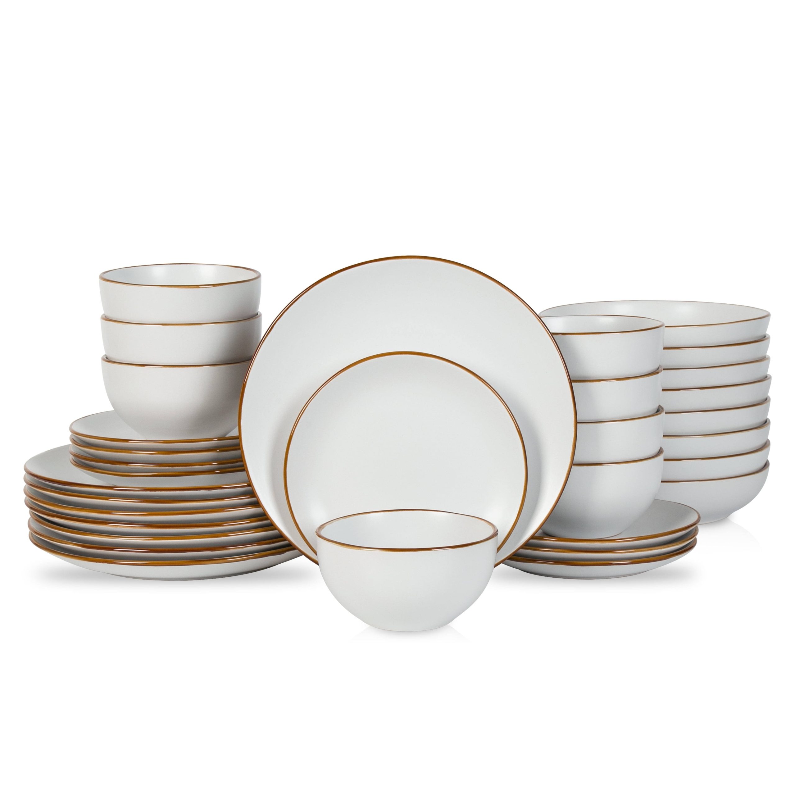 5fd4d12f9ae3e4effcb451a91b62f07412758d4f1d204afed2473e4a3d709532.jpg Stone Lain Brasa 32-Piece Dinnerware Set Stoneware, White - Image 1