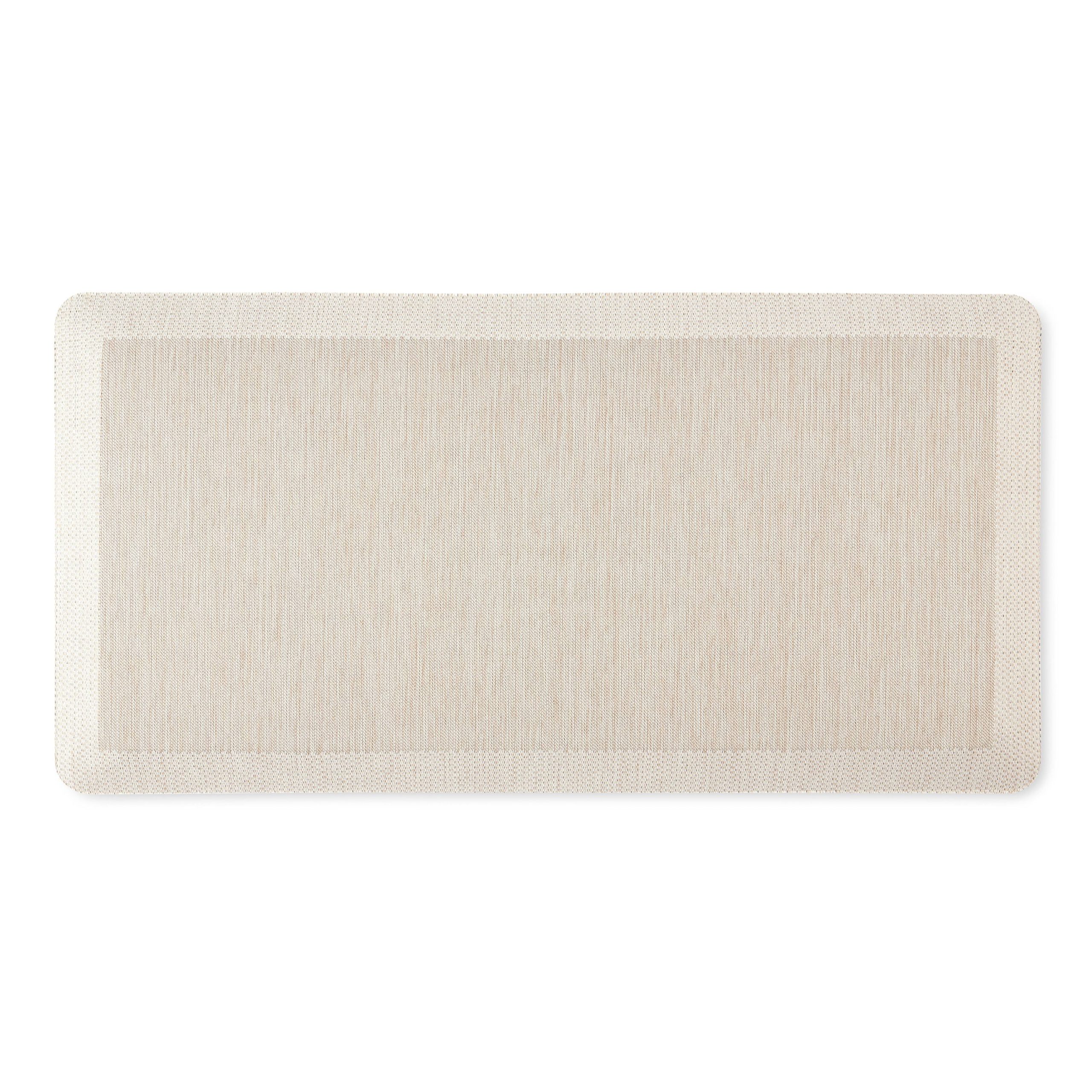 5fd75e02ecf28b193bc0fc26f3bc59462239d3e885b88037a5948f1f2b4223fd.jpg Martha Stewart Mira Modern Heathered Anti-Fatigue Air-Infused Kitchen Mat, Beige, 19.6"x39" - Image 1