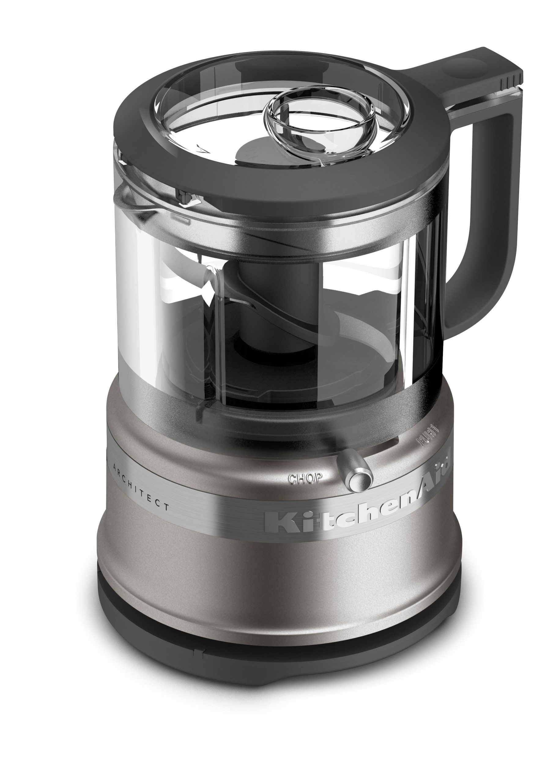 5fdd5e662182fc0feedb73a4548a33077a826566194dd6a42dad7cecefd4d18b.jpg KitchenAid 3.5 Cup Mini Food Processor - KFC3516 - Light Silver - Image 1