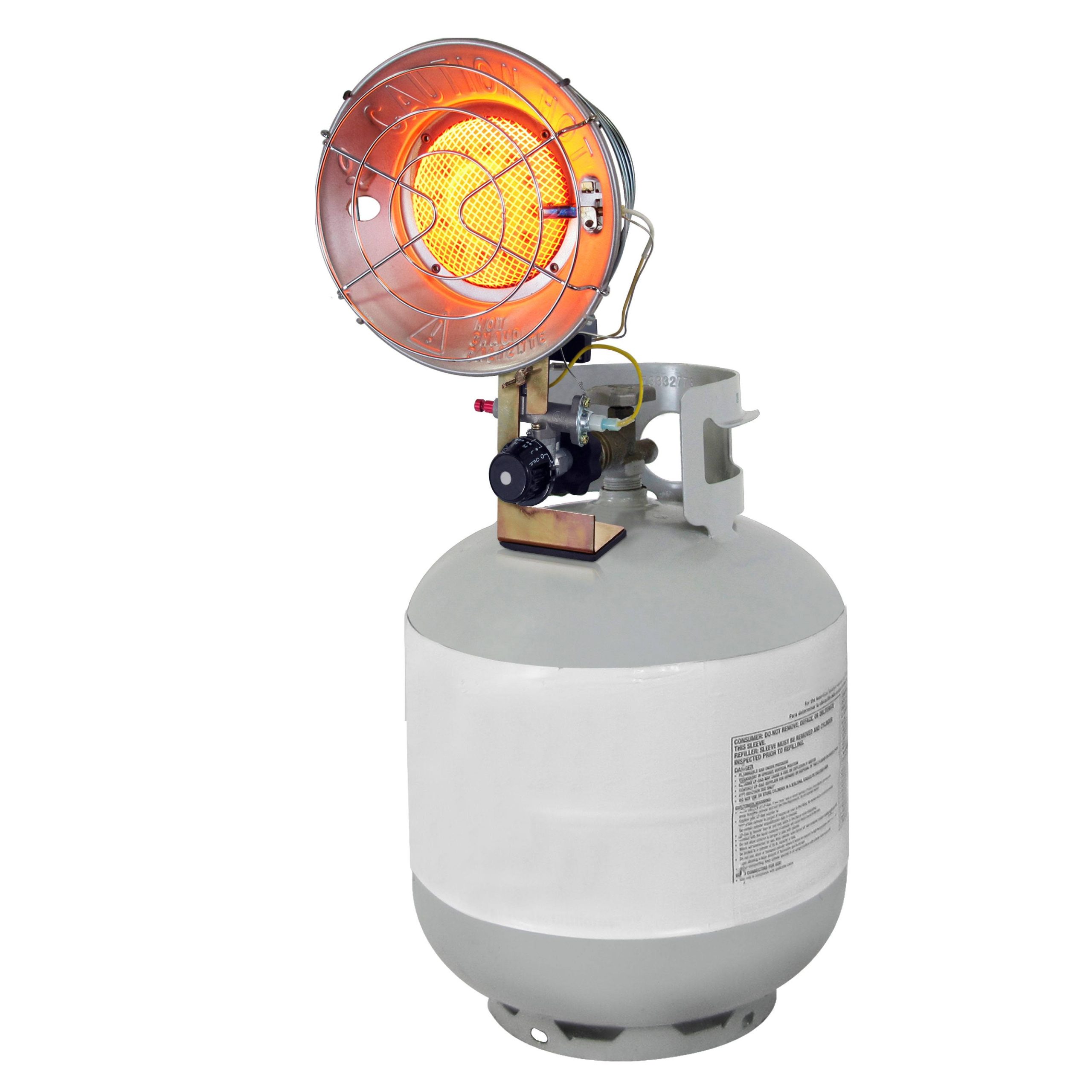 5ff8eaffac673994e7b23cb06be2e448d24f895c753f44ddabf33af7aecd9366.jpg Dyna-Glo Single Burner 15,000 BTU Radiant Tank Top Propane Portable Heater - Image 1