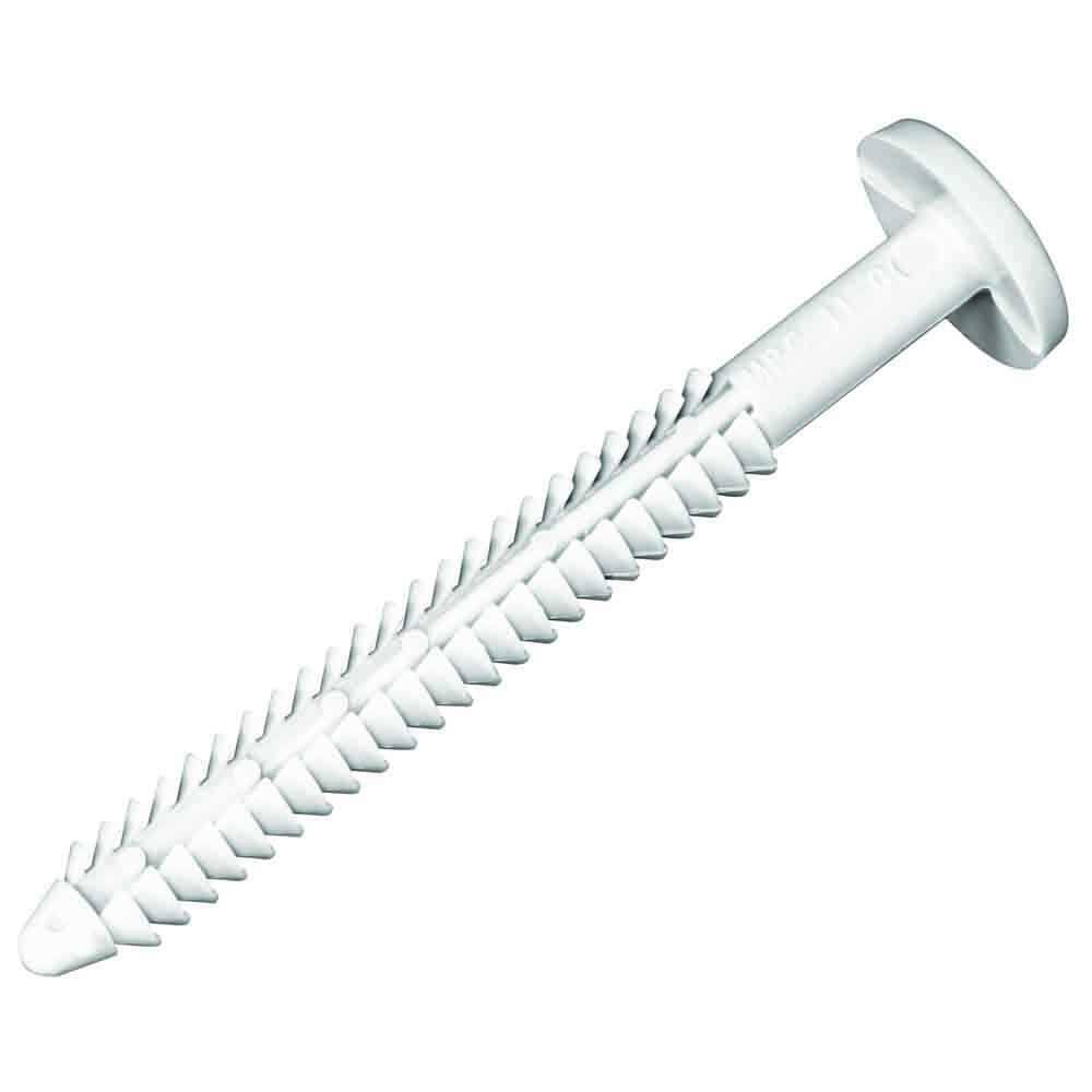 5ffbdb38356aac0842dadf88e503915e1b48d648e937290707386e34c2ef7c90.jpg Mid America Vinyl Shutter Lok Fasteners - 001 White Bag of 12 SL01 - Image 1