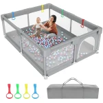 Zimmoo 79 ��71 Extra Large Baby Playpen with Zippered Door and Storage Bag