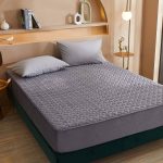 Pangzi Solid Flannel Plush Bedding Fitted Sheet,Velvety Soft Heavyweight Non-Slip Protective Cover for Bed Mattress (Full, Gray)