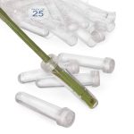 Royal Imports Floral Water Tubes/Vials for Flower Arrangements, Clear 3" (1/2" Opening) Standard 25/Pack w/Caps