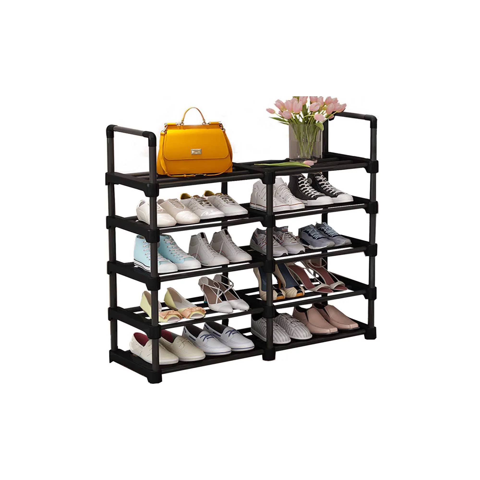 603fe8c6fa1be10d4e2f2f0b288c1edbd5ce039d926eed4defbdf90440f301c7.jpg Shoe Rack Shoe Organizer, 20-24 Pairs Shoes Storage Organizer Metal Stackable&Removable Multifunctional Show Rack for Entryway,Closet and Bedroom - Image 1