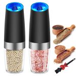 Enutogo Electric Salt and Pepper Grinder Set, Automatic Gravity Salt and Pepper Mill with Adjustable Coarseness, Salt and Pepper Shakers Battery